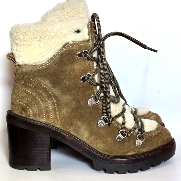 Marc Fisher Shoes - Marc Fisher Suede and Shearling Booties size 6.5